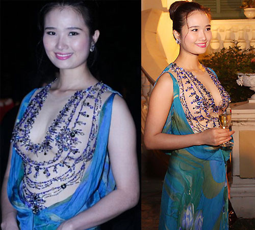 Chiếc váy này không hề tôn được vóc dáng gợi cảm cho Cao Thuỳ Dương cho dù nó cũng khá hở hang.