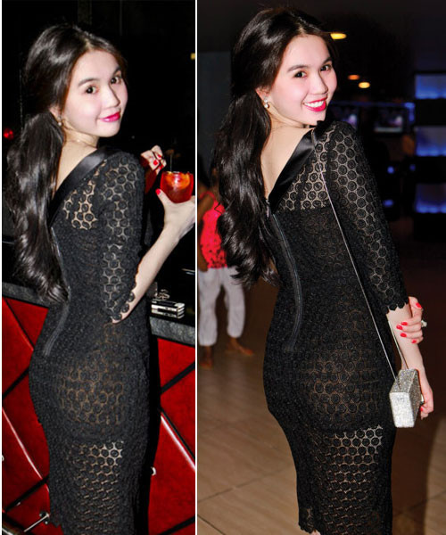 Ngọc Trinh gây sóng dư luận với trang phục ren này. Người khen cô khoe được 3 vòng gợi cảm, người lại cho rằng cô bị lộ nội y khá phản cảm..