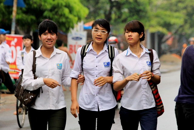 Thí sinh dự thi ngày thi đầu tiên. Ảnh Xuân Trung Thí sinh dự thi ngày thi đầu tiên. Ảnh Xuân Trung