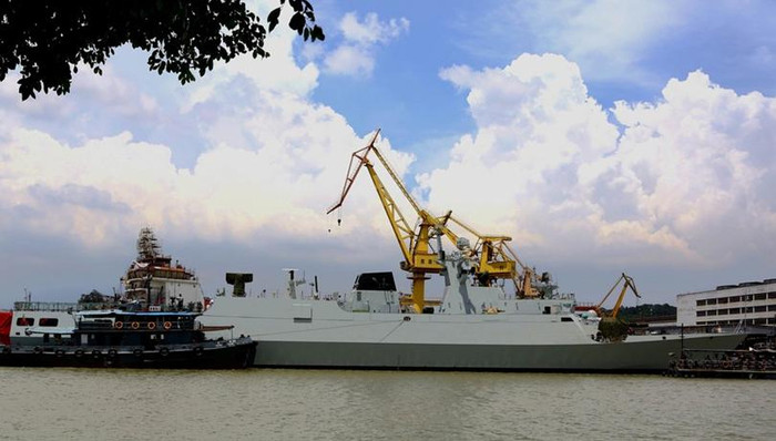Tàu hộ vệ hạng nhẹ Type 056 mới, có khả năng biên chế thêm cho Hạm đội Nam Hải trong thời gian tới, triển khai ở Biển Đông (nguồn mạng sina Trung Quốc).