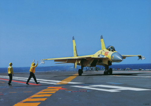 Máy bay chiến đấu J-15 Trung Quốc trên tàu sân bay Liêu Ninh