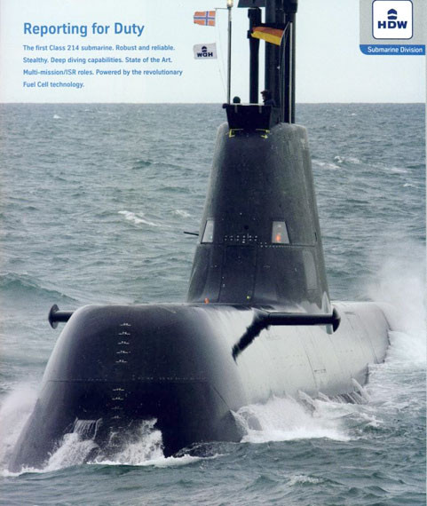 Tàu ngầm thông thường AIP Type 214 phiên bản xuất khẩu do Đức chế tạo (ảnh minh họa) Tàu ngầm thông thường AIP Type 214 phiên bản xuất khẩu do Đức chế tạo (ảnh minh họa)