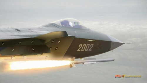 Tưởng tượng về máy bay chiến đấu J-20 Trung Quốc bắn tên lửa (nguồn mạng sina Trung Quốc) Tưởng tượng về máy bay chiến đấu J-20 Trung Quốc bắn tên lửa (nguồn mạng sina Trung Quốc)