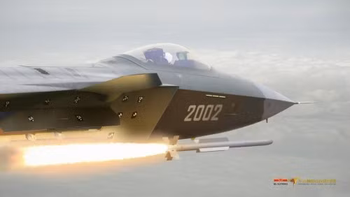 Tưởng tượng về máy bay chiến đấu J-20 Trung Quốc bắn tên lửa (nguồn mạng sina Trung Quốc)