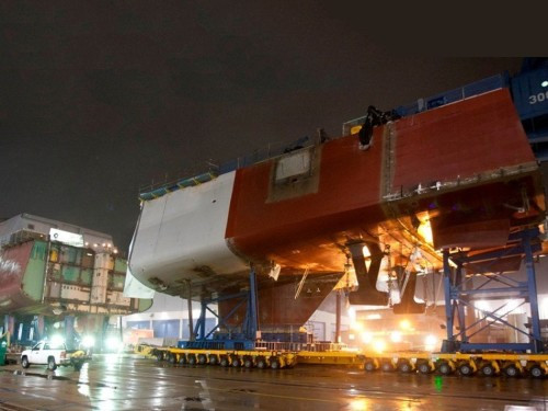 Mô đun tàu khu trục tàng hình DDG-1000 số 2 Mỹ (nguồn mạng sina Trung Quốc) Mô đun tàu khu trục tàng hình DDG-1000 số 2 Mỹ (nguồn mạng sina Trung Quốc)