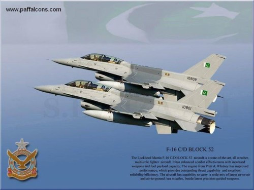 Máy bay chiến đấu F-16 Block52 Không quân Pakistan (nguồn mạng quân sự sina Trung Quốc) Máy bay chiến đấu F-16 Block52 Không quân Pakistan (nguồn mạng quân sự sina Trung Quốc)