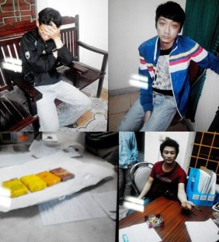 Các đối tượng cùng tang vật trong chuyên án 114M tại cơ quan điều tra Các đối tượng cùng tang vật trong chuyên án 114M tại cơ quan điều tra