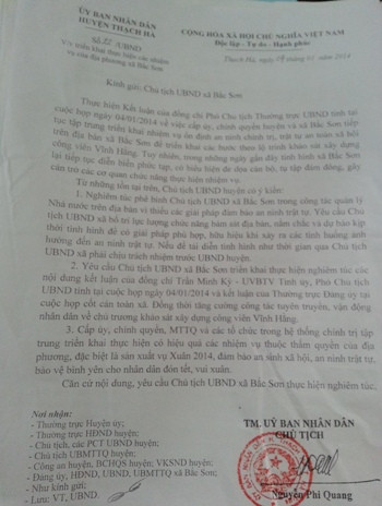 Nhưng cuối cùng lãnh đạo xã Bắc Sơn gặp khó vì UBND huyện Thạch Hà .... Nhưng cuối cùng lãnh đạo xã Bắc Sơn gặp khó vì UBND huyện Thạch Hà ....
