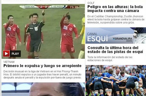 Tờ AS đăng tải clip về tình huống TT Võ Minh Trí rút thẻ đỏ và thổi penalty nhưng sau đó đã thu lại quyết định Tờ AS đăng tải clip về tình huống TT Võ Minh Trí rút thẻ đỏ và thổi penalty nhưng sau đó đã thu lại quyết định