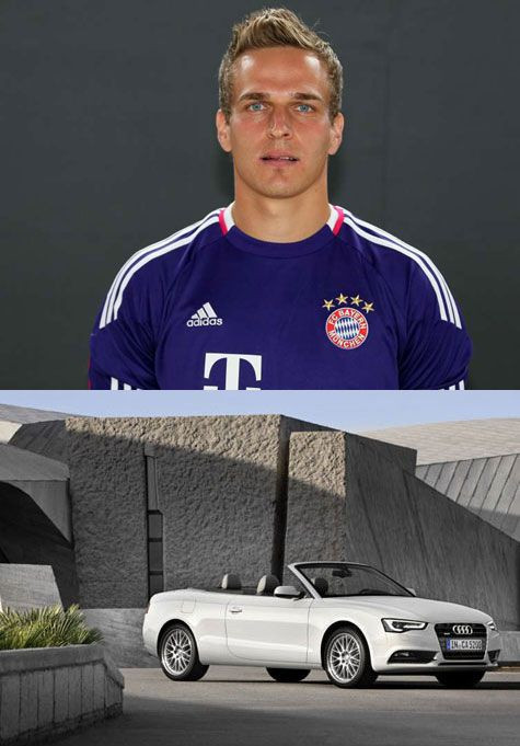 Chiếc Audi A5 Cabriolet của thủ môn dự bị Rouven Sattelmaier Chiếc Audi A5 Cabriolet của thủ môn dự bị Rouven Sattelmaier