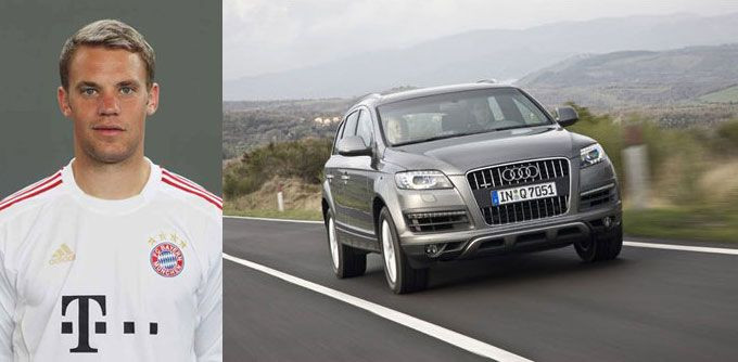 Thủ thành Manuel Neuer và chiếc Audi Q7 Thủ thành Manuel Neuer và chiếc Audi Q7