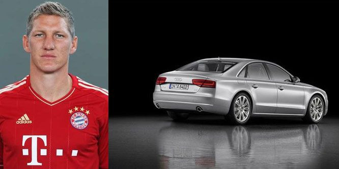 Bastian Schweinsteiger cũng quyết định gắn tên cùng chiếc xế hộp Audi A8 Bastian Schweinsteiger cũng quyết định gắn tên cùng chiếc xế hộp Audi A8