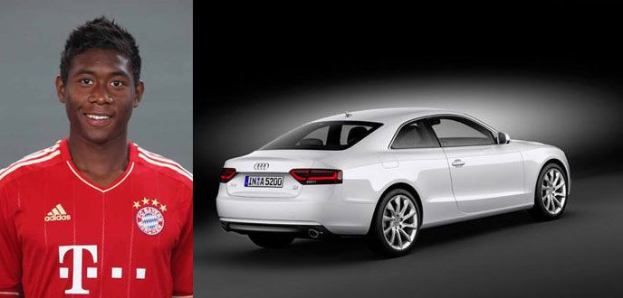 Tiền vệ David Alaba sử dụng chiếc siêu xe thể thao Audi A5 Tiền vệ David Alaba sử dụng chiếc siêu xe thể thao Audi A5