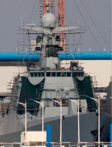 Tàu khu trục Type 052D số 3 đã hạ thủy lắp ráp thiết bị Tàu khu trục Type 052D số 3 đã hạ thủy lắp ráp thiết bị
