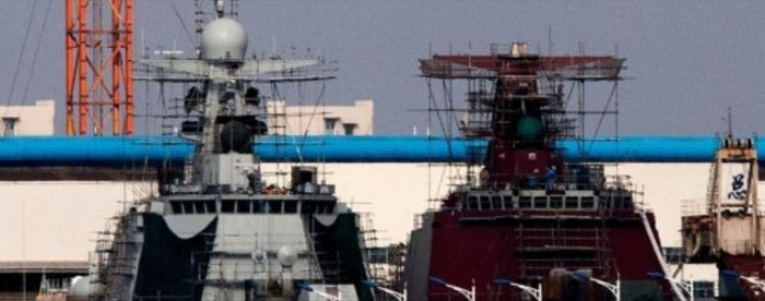 Tàu khu trục Type 052D số 3 và 4 đã hạ thủy lắp ráp thiết bị Tàu khu trục Type 052D số 3 và 4 đã hạ thủy lắp ráp thiết bị