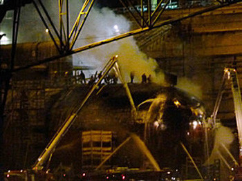 Hiện trường vụ hỏa hoạn tàu ngầm K-84.