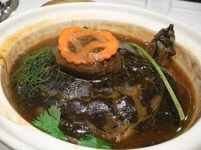 Thịt rùa hầm củ cải đỏ.