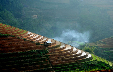 Ruộng bậc thang mùa nước đổ ở Mù Cang Chải. Ruộng bậc thang mùa nước đổ ở Mù Cang Chải.