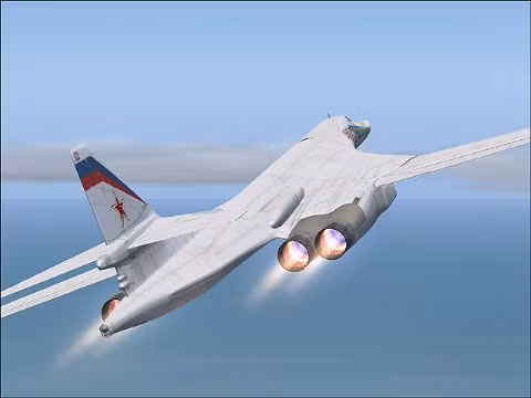 Máy bay ném bom chiến lược siêu âm Tu-160 của Nga.