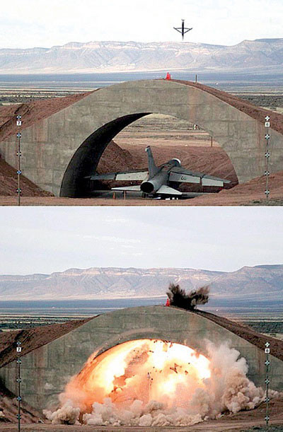 GBU-39 tiêu diệt một máy bay cường kích trong hầm bê tông. Ảnh: topwar.ru