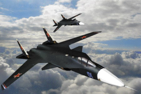 Su-47 được mệnh danh là “Đại bàng vàng” của Không quân Nga. Su-47 được mệnh danh là “Đại bàng vàng” của Không quân Nga.