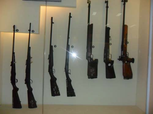 Bộ sưu tập súng trường trong bộ sưu tập gồm có: Súng trường thiện xạ CBA, súng trường M 1017, súng trường thiện xạ M14, súng trường MK1, MAS 1936, CACBIN M2, CACBIN M1, K44, CKC, K63, MAS 1902 …