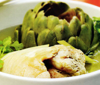 Hoa a-ti-sô khi nấu chín có tác dụng bổ dưỡng, tăng cường sinh lực, kích thích tiêu hóa, làm ngon miệng, lợi gan mật, trợ tim, lợi tiểu, chống độc, tăng tiết sữa cho sản phụ (khi hầm với chân giò). Hoa a-ti-sô khi nấu chín có tác dụng bổ dưỡng, tăng cường sinh lực, kích thích tiêu hóa, làm ngon miệng, lợi gan mật, trợ tim, lợi tiểu, chống độc, tăng tiết sữa cho sản phụ (khi hầm với chân giò).