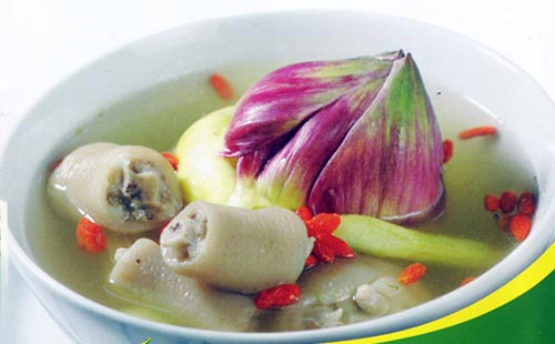 Món ăn từ hoa A-ti-sô: Khi nhắc đến a-ti-sô, mọi người thường nghĩ ngay đến đấy là một vị thuốc, một loại trà thanh nhiệt, giải độc. Thành phần dinh dưỡng của a-ti-sô giàu vitamin và khoáng chất. A-ti-sô tốt cho hệ tiêu hóa, chúng còn giúp giảm cholesterol và giảm lượng đường trong máu… Món ăn từ hoa A-ti-sô: Khi nhắc đến a-ti-sô, mọi người thường nghĩ ngay đến đấy là một vị thuốc, một loại trà thanh nhiệt, giải độc. Thành phần dinh dưỡng của a-ti-sô giàu vitamin và khoáng chất. A-ti-sô tốt cho hệ tiêu hóa, chúng còn giúp giảm cholesterol và giảm lượng đường trong máu…