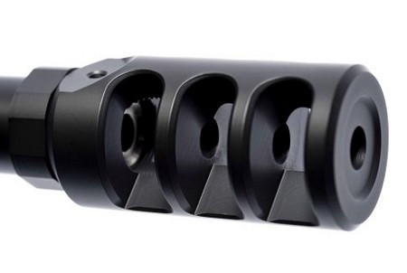 Loa che lửa đầu nòng giảm giật 3 ngăn của T-5000. Loa che lửa đầu nòng giảm giật 3 ngăn của T-5000.