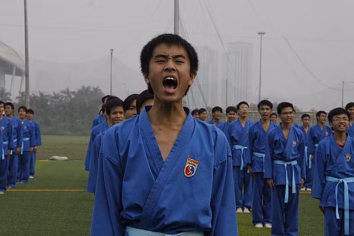 Lê Tiến Dũng, tân sinh viên khóa 7 hô to lời chức: "Chúc đội tuyển Vovinam chiến thắng".