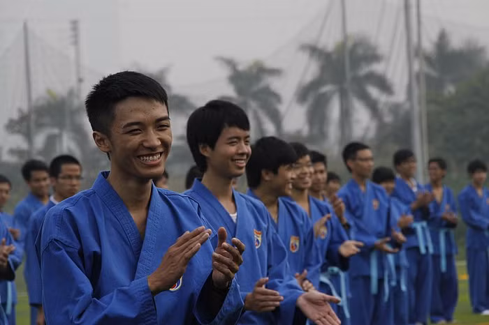 Niềm vui của các môn sinh khi nghe thông báo về võ Vovinam được thi đấu chính thức tại Seagame 26.