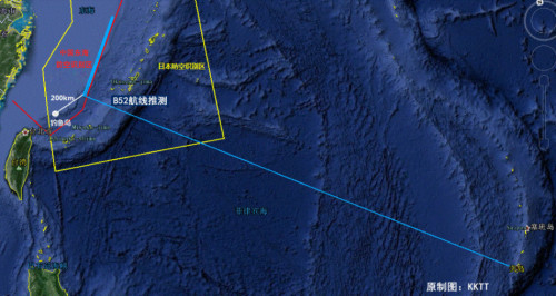 Ngày 26 tháng 11 năm 2013, Mỹ điều máy bay ném bom B-52 đến Vùng nhận dạng phòng không biển Hoa Đông do Trung Quốc đơn phương lập ra ở biển Hoa Đông
