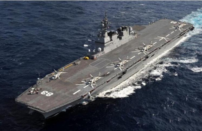 Tàu sân bay Izumo của Lực lượng Phòng vệ Nhật Bản. Chiếc thứ hai của loại tàu này đang thành hình Tàu sân bay Izumo của Lực lượng Phòng vệ Nhật Bản. Chiếc thứ hai của loại tàu này đang thành hình