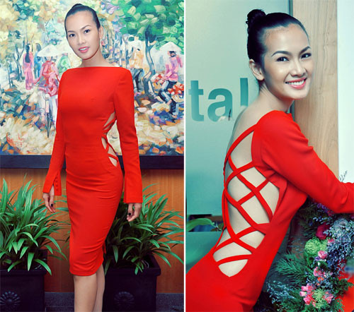 Anh Thư nóng bỏng trong chiếc váy đỏ với khoảng hở lưng táo bạo. Anh Thư nóng bỏng trong chiếc váy đỏ với khoảng hở lưng táo bạo.