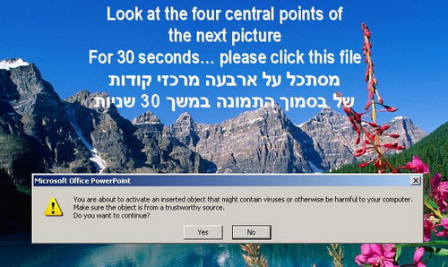 Một tập tin hình ảnh hoang dã có kèm mã độc Madi, tuy có cảnh báo từ chương trình nhưng đại đa số người dùng đều bỏ qua và click "Yes" để xem tiếp - Ảnh: SecureList Một tập tin hình ảnh hoang dã có kèm mã độc Madi, tuy có cảnh báo từ chương trình nhưng đại đa số người dùng đều bỏ qua và click "Yes" để xem tiếp - Ảnh: SecureList