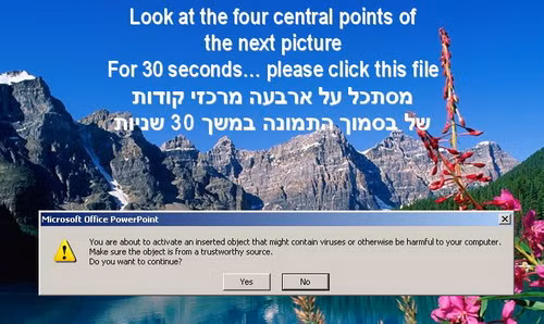 Một tập tin hình ảnh hoang dã có kèm mã độc Madi, tuy có cảnh báo từ chương trình nhưng đại đa số người dùng đều bỏ qua và click "Yes" để xem tiếp - Ảnh: SecureList