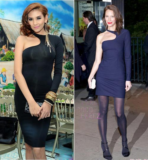 Trang Lạ và Hoàng Yến vô tư mặc hàng nhái.