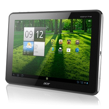 Acer Iconia Tab A700 (3,5 điểm): Đây là chiếc máy tính bảng Andoird màn hình 10 inch nằm trong phân khúc tầm trung với màn hình trên mức trung bình nhưng lại tụt hậu so với các máy tính bảng khác có màn hình độ phân giải cao. Thiết bị có giá 449 USD cho bản 32GB. Acer Iconia Tab A700 (3,5 điểm): Đây là chiếc máy tính bảng Andoird màn hình 10 inch nằm trong phân khúc tầm trung với màn hình trên mức trung bình nhưng lại tụt hậu so với các máy tính bảng khác có màn hình độ phân giải cao. Thiết bị có giá 449 USD cho bản 32GB.