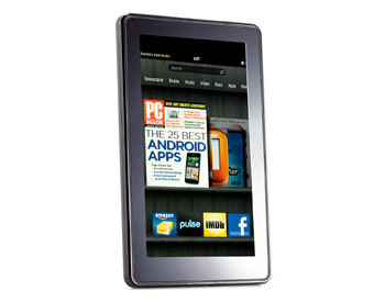 Amazon Kindle Fire (4 điểm): Chiếc Amazon Kindle Fire đầu tiên sử dụng hệ điều hành Android với màn hình nhỏ gọn và dễ sử dụng thực sự là một bước đột phá. Mặc dù cảm ứng tương tác với người dùng đôi lúc còn chưa trơn tru, nhưng điều đó có thể chấp nhận được với 1 máy tính bảng có tính năng hạng nhất với mức giá 199 USD, chỉ bằng một nửa so với nhiều đối thủ khác. Amazon Kindle Fire (4 điểm): Chiếc Amazon Kindle Fire đầu tiên sử dụng hệ điều hành Android với màn hình nhỏ gọn và dễ sử dụng thực sự là một bước đột phá. Mặc dù cảm ứng tương tác với người dùng đôi lúc còn chưa trơn tru, nhưng điều đó có thể chấp nhận được với 1 máy tính bảng có tính năng hạng nhất với mức giá 199 USD, chỉ bằng một nửa so với nhiều đối thủ khác.