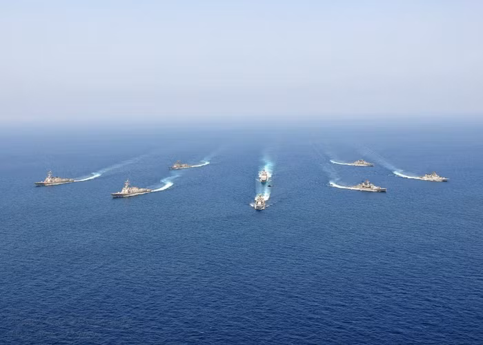 Diễn tập hải quân liên hợp Malabar-2010 Mỹ-Ấn ở biển Ả rập (ảnh tư liệu)