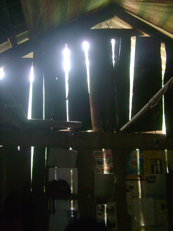 Những tấm gỗ đã mục nát làm hở những khoảng trống lớn Những tấm gỗ đã mục nát làm hở những khoảng trống lớn