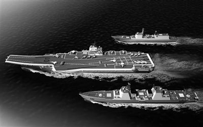 Cụm chiến đấu tàu sân bay của Hải quân Trung Quốc trong tương lai (mô phỏng) Cụm chiến đấu tàu sân bay của Hải quân Trung Quốc trong tương lai (mô phỏng)