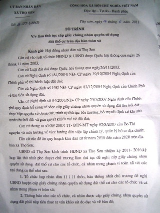 Đơn đề nghị cấp sổ đỏ cho các hộ dân trong xã của UBND xã Thọ Sơn Đơn đề nghị cấp sổ đỏ cho các hộ dân trong xã của UBND xã Thọ Sơn