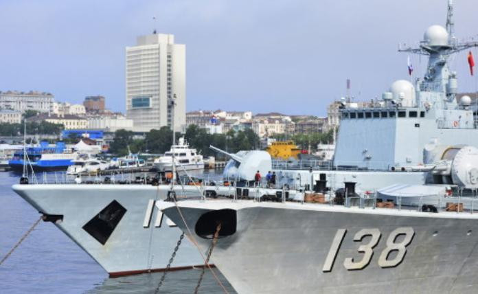 Các tàu chiến Hải quân Trung Quốc tham gia diễn tập với Hải quân Nga (ảnh tư liệu)