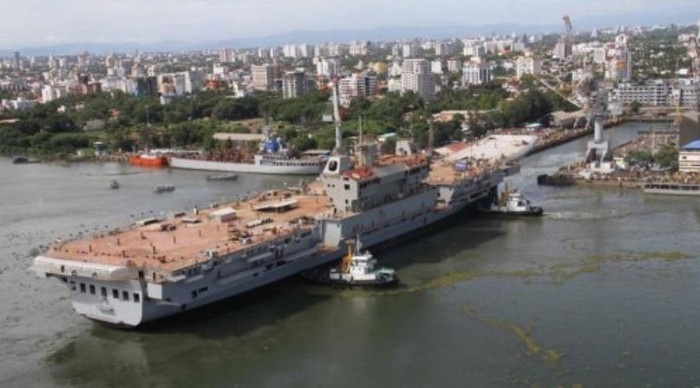 Tàu sân bay INS Vikrant Ấn Độ lần thứ ba hạ thủy (nguồn mạng sina Trung Quốc)
