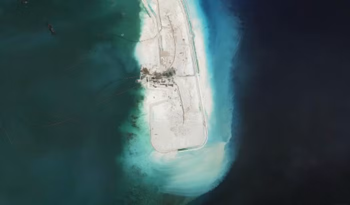 Một phần đá Vành Khăn thuộc quần đảo Trường Sa của Việt Nam (nguồn mạng sina Trung Quốc)