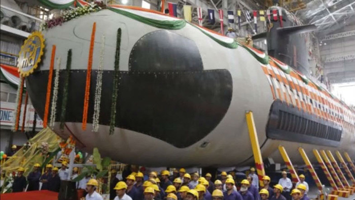 Tàu ngầm thông thường INS Kalvari lớp Scorpene Ấn Độ hạ thủy ngày 6 tháng 4 năm 2015 Tàu ngầm thông thường INS Kalvari lớp Scorpene Ấn Độ hạ thủy ngày 6 tháng 4 năm 2015