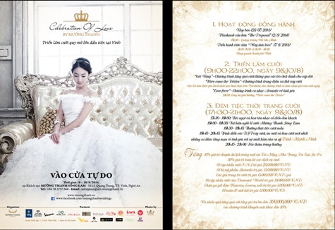 Triển lãm cưới “Celebration of Love by Mường Thanh" hứa hẹn mang đến cho mọi người một cảm nhận mới về tiệc cưới mới mẻ Triển lãm cưới “Celebration of Love by Mường Thanh" hứa hẹn mang đến cho mọi người một cảm nhận mới về tiệc cưới mới mẻ