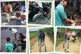 Một số hình ảnh trong quá trình thiết kế, thử nghiệm công cụ hỗ trợ nhổ đậu của nhóm TWIST.M. Ảnh: NVCC