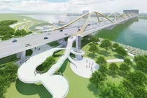 Phối cảnh cầu Trần Hưng Đạo bắc qua sông Hồng.. Ảnh: vov.vn.